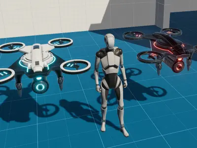 Sci Fi Quadcopter Drone Low-poly 3D model