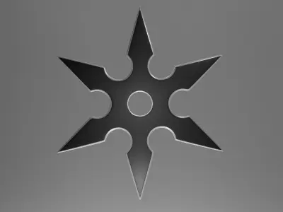 Shuriken ninja star 3 model Low-poly 3D model
