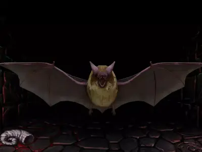 00Bat bat Low-poly 3D model