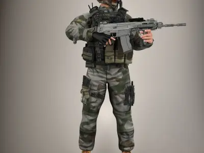 Ultimate Rigged Soldier 3D model