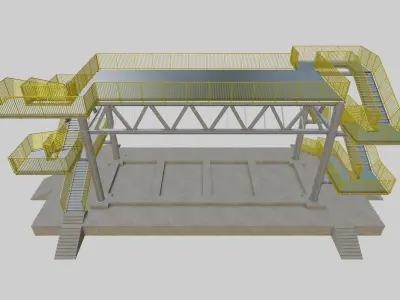 Steel Structure-Tsunami Evacuation Tower-Type-3 Free 3D model