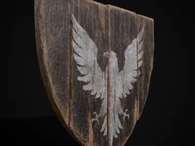 BW Bird Coat of Arms  Low-poly 3D model
