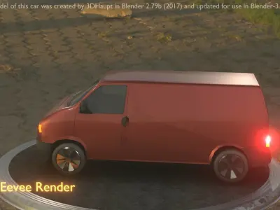 City Car 81 Commercial Transporter Type-C Brown Low-poly 3D model