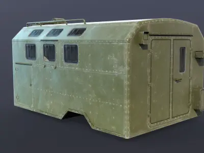 Kung Military Trailer Low-poly 3D model