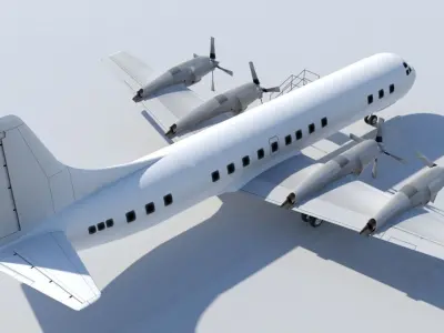 Lockheed L188 Electra decomissioned Low-poly 3D model