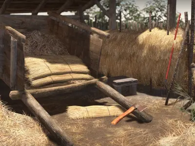 Castle Ruins Environment - PBR Medieval Props and Vegetation Low-poly 3D model