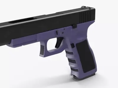 Glock 34 Purple Low-poly 3D model