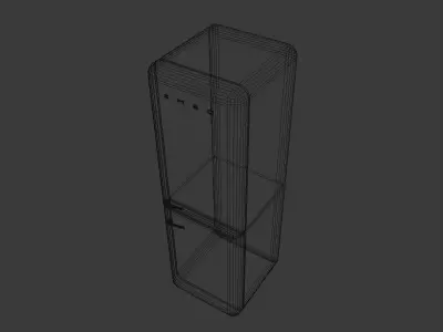 Retro fridge Free 3D model