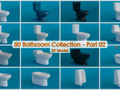 80 Bathroom Collection Part 02 Low-poly 3D model