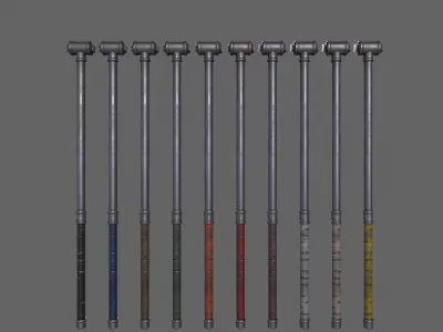 PBR Pipe Weapon V2 Low-poly 3D model