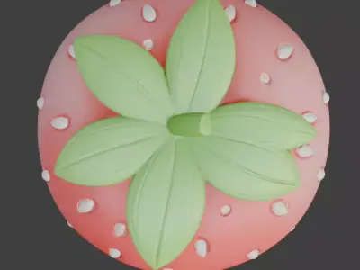 Stylized Strawberry Fairy-Tale House Low-poly 3D model