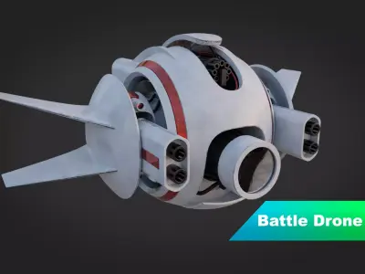 Transforming Battle-Drone 3D model
