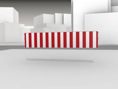 Construction Barrier Version 1 600-39 500x2400mm Low-poly 3D model