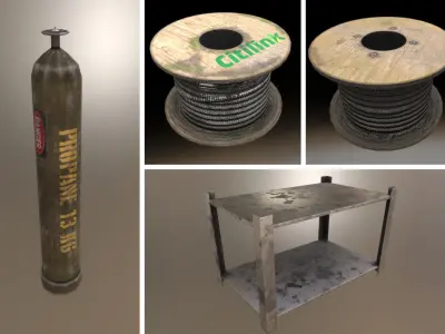 Industrial Props 2 Low-poly 3D model