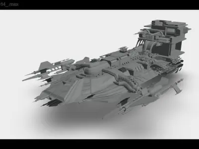 Alien spaceship Low-poly 3D model get