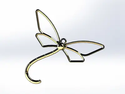 Dragonfly pendant Free 3D print model