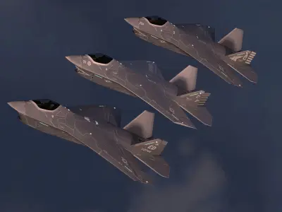 F-32 Joint Strike Fighter Low-poly 3D model