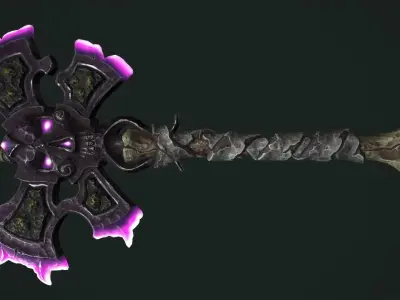 Undead poleaxe Low-poly 3D model
