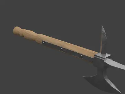 German Cavalry Ax Low-poly 3D model