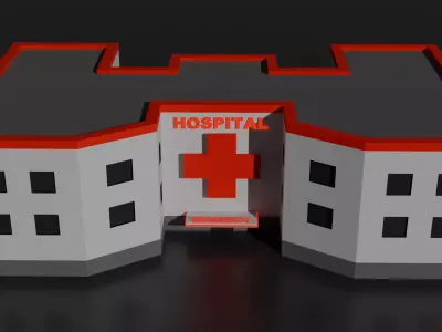 Hospital Building Sample Free low-poly 3D model