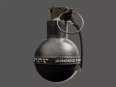 Israel Rubber Ball Grenade - Stinger grenade - Tear Gas grenade 3D model