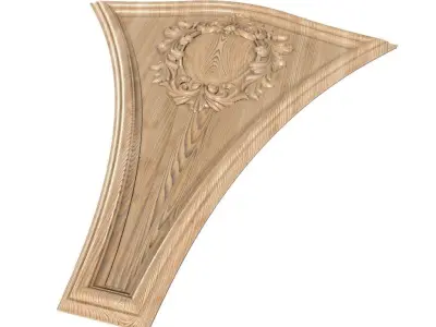 Cartouche-001 ornate wood carving 3D model