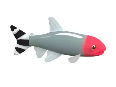 Srummynose Tetra fish animated Low-poly 3D model