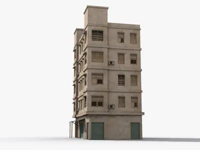 Arab Middle East Building x7 Low-poly 3D model