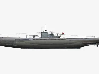 German U-BOAT Type VII 3D model