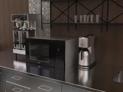 Kiosk Kitchen Equipments 3D model
