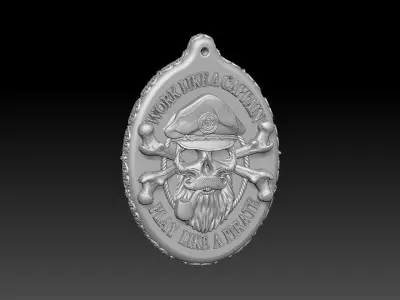HM Skull Captain Keychain 01 3D print model