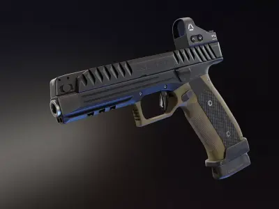 Laugo Alien Pistol Low-poly 3D model