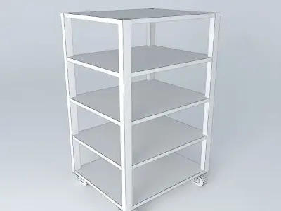 Kit shelving unit with four shelves Free 3D model