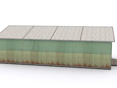 Hangar-1 shed Low-poly 3D model