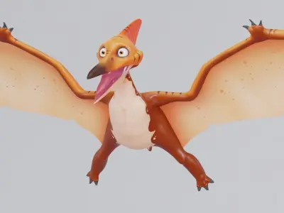 Pterosaur DinoWoo Low-poly 3D model