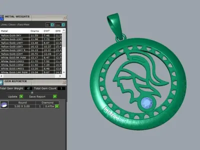 Spartan helmet pendent 3D print model