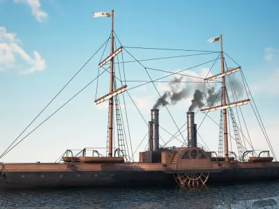 Steam Ship 3D model