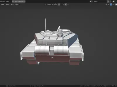 T90 TANK BASE MESH Low-poly 3D model