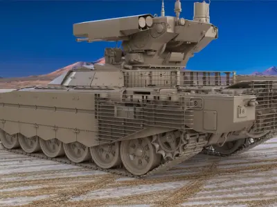 Tank Terminator BMPT 72 Clay 3D model