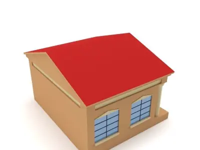 Low Poly Bank building Low-poly 3D model