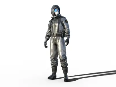 Radioactive Soldier - Atomic Veteran Rigged Animated Low-poly 3D model