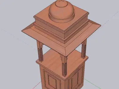 indian jodhpuri stone piller column Low-poly 3D model