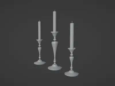 Candle stick 3DModel part of the Halloween package Free 3D model
