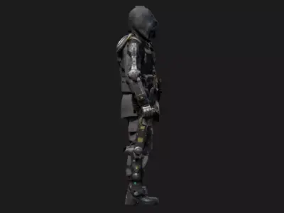 Sci-Fi Hooded Spec-Ops Low-poly 3D model