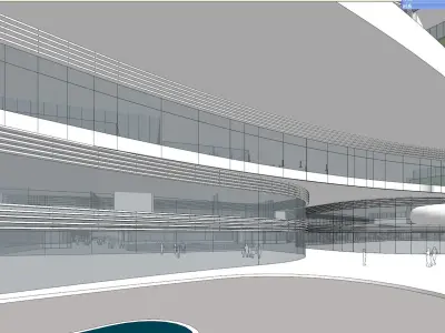 SU model of modern high-rise commercial office building 3D model