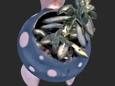 Succulent Turtle Pot Plant 3D model