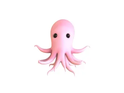 Cartoon Octopus v003 3D model