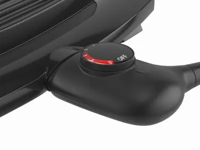 Open Lid Electric BBQ Grill with Corn Black 3D model