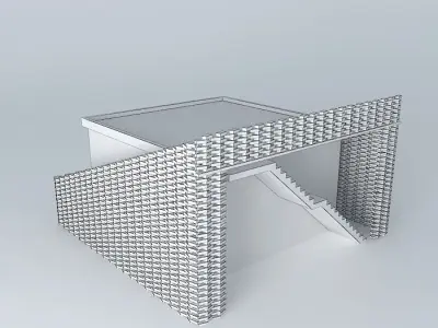 small one room detail office 3D model