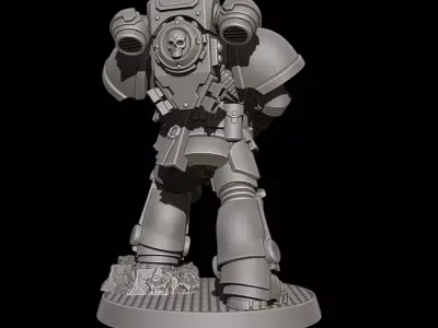 Sci-Fi Heavy Trooper STL Modular Power Armor 32mm Miniature V9 3D print model
